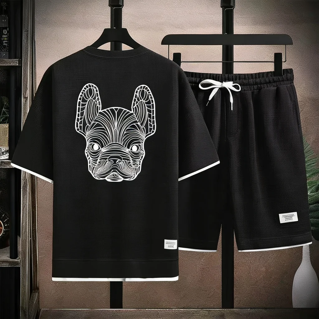 Running Gear Men - Letni męski zestaw: szybkoschnąca koszulka z