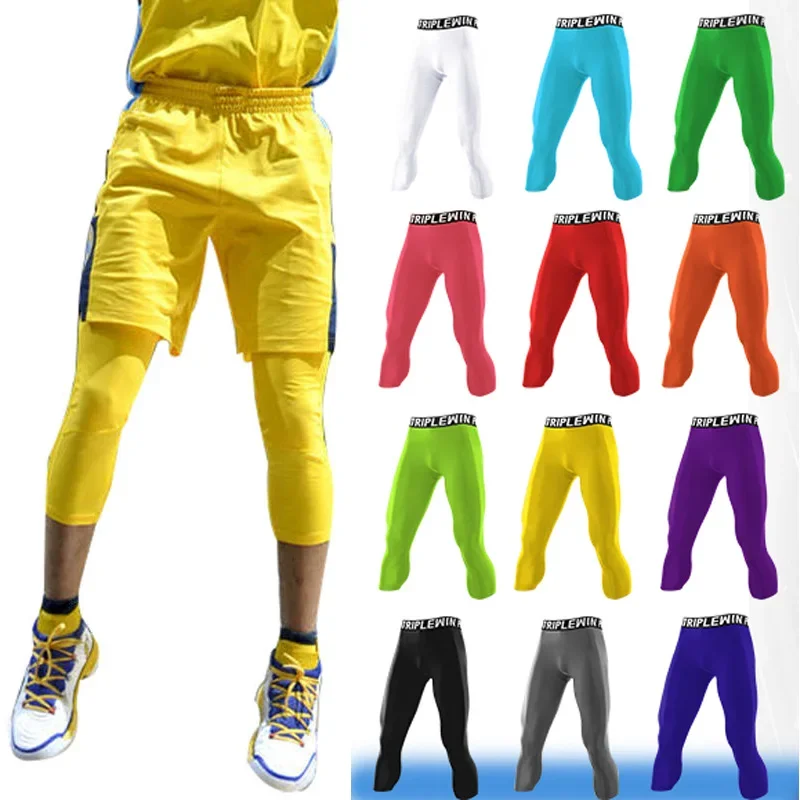 Running Gear Men - Mężczyźni siłownia Capri legginsy do biegania